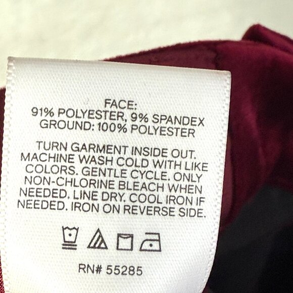 Express Editor Straight Super High Rise Velvet Stretch Ankle Pants Womens 2 Red - Picture 8 of 8